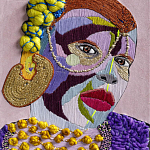 Картина с вышивкой Портрет wall panel People with the yellow ear 4 варинант исполнения - 1 | Loft Concept в Уфе