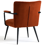 Кресло бархатное с подлокотниками на металлическом каркасе Oriel Retro Armchair варинант исполнения - 4 | Loft Concept в Уфе