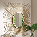 Зеркало-солнце круглое с золотыми лучам Sunrise варинант исполнения - 1 | Loft Concept в Уфе