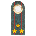 Часы погон ВС подарочные настольные из натурального камня Змеевик Military Clock варинант исполнения - 4 | Loft Concept в Уфе