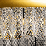 Люстра двухъярусная с золотого цвета и прозрачными подвесками Pettico варинант исполнения - 8 | Loft Concept в Уфе