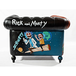 Кресло "Умный Умник" Rick and Morty graffiti chair натуральная кожа  варинант исполнения - 3 | Loft Concept в Уфе