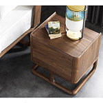 Прикроватный деревянный столик с 2-мя ящиками Moon Walnut Furniture варинант исполнения - 3 | Loft Concept в Уфе
