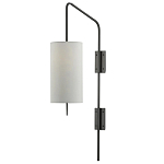 Бра чёрное с тканевым абажуром в форме цилиндра Rough Beauty варинант исполнения - 3 | Loft Concept в Уфе