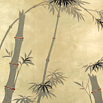 Обои ручная роспись Bamboo Dark Lacquer on Deep Rich Gold gilded tea paper варинант исполнения - 1 | Loft Concept в Уфе