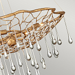 Люстра подвесная золотого цвета с металлическим сетчатым основанием и стеклянными каплевидными подвесками Hinkley варинант исполнения - 4 | Loft Concept в Уфе