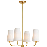 Люстра золотая с белыми тканевыми абажурами Coolness варинант исполнения - 2 | Loft Concept в Уфе