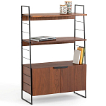 Стеллаж из стали и орехового дерева Derek Wood Rack варинант исполнения - 1 | Loft Concept в Уфе