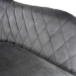 Стул с мягкой серой обивкой из велюра и подъемно-поворотным механизмом на черных колесиках Harper Gray варинант исполнения - 3 | Loft Concept в Уфе