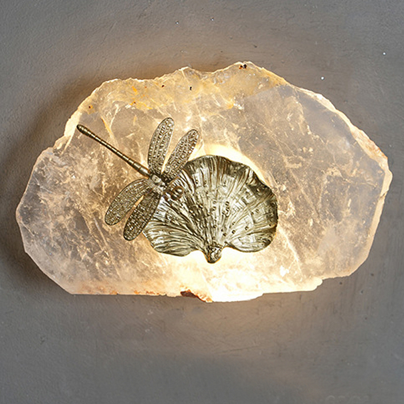 Бра Декоративный лист с стрекозой Glacial Fragment Медь Прозрачный Бра Декоративный лист с стрекозой Glacial Fragment Медь Прозрачный в Уфе | Loft Concept