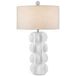 Настольная лампа белая с тканевым абажуром в форме цилиндра Morphing варинант исполнения - 3 | Loft Concept в Уфе