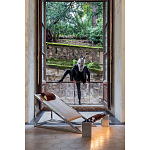 Дизайнерское кресло на металлическом каркасе с подставкой для ног Poltronova Mies Armchair варинант исполнения - 7 | Loft Concept в Уфе