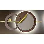 Бра круглое светодиодное в матовых оттенках коричневого и золотого цвета Kosmikos варинант исполнения - 1 | Loft Concept в Уфе