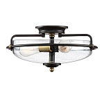 Потолочный светильник со стеклянным плафоном на изогнутых кронштейнах Quoizel  варинант исполнения - 4 | Loft Concept в Уфе