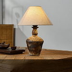 Настольная лампа с керамическим фактурным основанием и тканевым абажуром Eastern Tale варинант исполнения - 5 | Loft Concept в Уфе