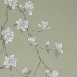 Обои ручная роспись Magnolia Canopy Colourway SC-287 on Aquamarine slub silk варинант исполнения - 2 | Loft Concept в Уфе