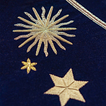 Обои с вышивкой ручной работы Cosmos Original colourway on velvet варинант исполнения - 3 | Loft Concept в Уфе