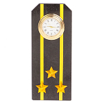 Часы подарочные настольные в виде погона ВМФ из натурального камня Змеевик Military Clock варинант исполнения - 6 | Loft Concept в Уфе