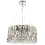 Круглая люстра с металлическими и хрустальными подвесками Bonnay Crystal Chrome Chandelier варинант исполнения - 6 | Loft Concept в Уфе