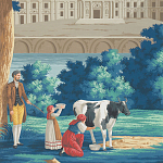 Обои ручная роспись Monuments of Paris Jacquemart on scenic paper варинант исполнения - 1 | Loft Concept в Уфе