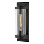 Настенный фонарь в индустриальном стиле с вытянутым цилиндрическим плафоном из прозрачного стекла и черным корпусом Hinkley варинант исполнения - 4 | Loft Concept в Уфе