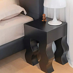 Дизайнерский журнальный стол чёрный с ножками волнистой формы Egopi варинант исполнения - 2 | Loft Concept в Уфе