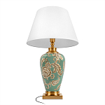 Настольная лампа бирюзовая с цветочным принтом Turquoise Flight варинант исполнения - 3 | Loft Concept в Уфе