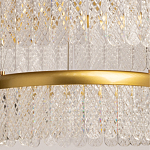 Люстра двухъярусная с золотого цвета и прозрачными подвесками Pettico варинант исполнения - 4 | Loft Concept в Уфе