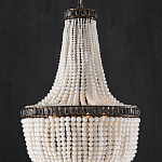 Люстра каплевидной формы декорированная нитями стеклянных бусин молочного цвета Bead threads варинант исполнения - 2 | Loft Concept в Уфе