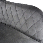 Барный стул со спинкой и подлокотниками на 4-х металлических ножках Douglas Rhombus Серый Велюр варинант исполнения - 4 | Loft Concept в Уфе