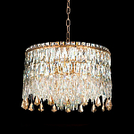 Люстра круглая с хрустальными подвесками на золотистом каркасе Roul Crystal Light варинант исполнения - 6 | Loft Concept в Уфе