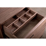 Прикроватный столик деревянный с 2-мя ящиками Moon Walnut Furniture варинант исполнения - 3 | Loft Concept в Уфе