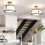 Потолочный светильник со светлым текстильным абажуром Hinkley варинант исполнения - 10 | Loft Concept в Уфе