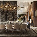 Подвесная люстра в виде ветвей деревьев золотого цвета с прозрачными подвесками-каплями 10 и 14 ламп Droplet Chandelier варинант исполнения - 7 | Loft Concept в Уфе