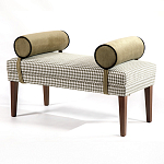 Банкетка Banquette PIED DE POULE с принтом гусиная лапка и бежевыми подлокотниками  варинант исполнения - 2 | Loft Concept в Уфе