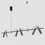 Люстра с 8-ю цилиндрическими плафонами на магнитном креплении и черным металлическим основанием Bronze Concert варинант исполнения - 2 | Loft Concept в Уфе