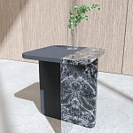 Slice журнальный столик из мрамора и массива дуба варинант исполнения - 1 | Loft Concept в Уфе