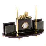 Настольный канцелярский набор из нефрита с декором в виде льва Golden Lion варинант исполнения - 2 | Loft Concept в Уфе