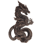 Декоративная статуэтка Дракон Dark Bronze Dragon Holding Sphere Statuette варинант исполнения - 1 | Loft Concept в Уфе
