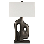 Настольная лампа с прямоугольным тканевым абажуром на фигурном каркасе Brutilist  варинант исполнения - 4 | Loft Concept в Уфе