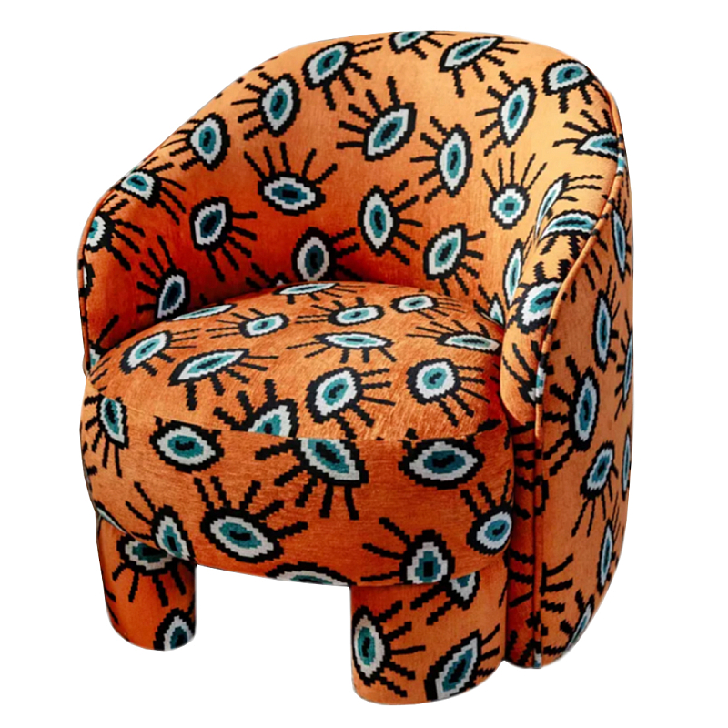 Акцентное Кресло Leela Оранжевый Орнамент Оранжевый в Уфе | Loft Concept 