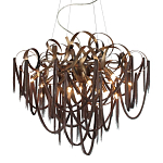 Люстра подвесная с объемной композицией из скрученных лент и металлических цепочек Atlantis Chain варинант исполнения - 1 | Loft Concept в Уфе