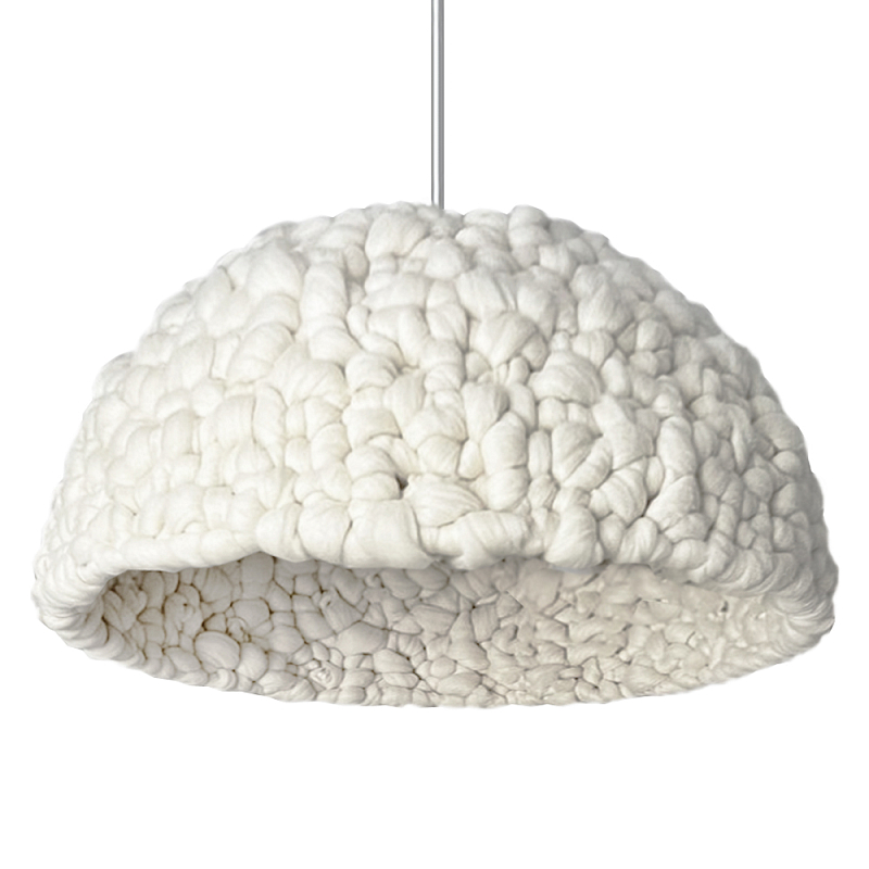 Вязаный подвесной светильник из шерсти Dome Wool Lamp Белый Вязаный подвесной светильник из шерсти Dome Wool Lamp Белый в Уфе | Loft Concept