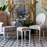 Стул из массива бука светло-серый с растительным орнаментом Raffael Angel Grey Chair варинант исполнения - 4 | Loft Concept в Уфе