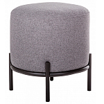 Круглый пуф на металлических ножках с обивкой из рогожки Casey Poof варинант исполнения - 1 | Loft Concept в Уфе