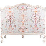 Двухместный диван из массива бука серый с растительным орнаментом Raffael Blue Grey Sofa варинант исполнения - 2 | Loft Concept в Уфе