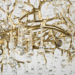 Подвесная люстра в виде ветвей деревьев золотого цвета с прозрачными подвесками-каплями 8 и 14 ламп Droplet Chandelier варинант исполнения - 6 | Loft Concept в Уфе