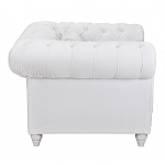 Кресло низкое с мягкой обивкой из велюра на 4-х ножках из массива березы Sophie Armchair white варинант исполнения - 2 | Loft Concept в Уфе