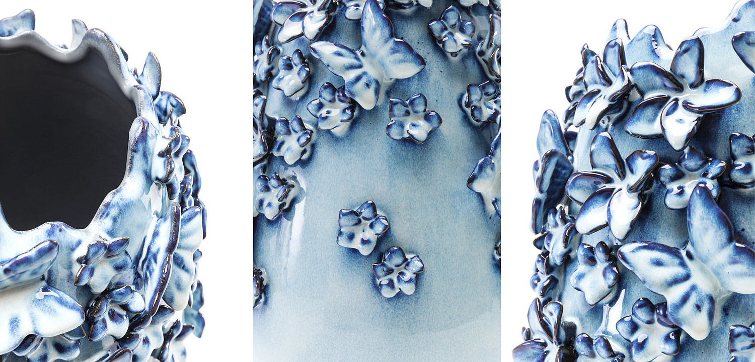 Ваза Blue & white Butterflies vase Ваза Blue & white Butterflies vase - Loft-Concept в Уфе