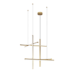 Люстра с 6-ю  пересекающимися цилиндрическими плафонами на тонких тросах Trumpet tube варинант исполнения - 4 | Loft Concept в Уфе